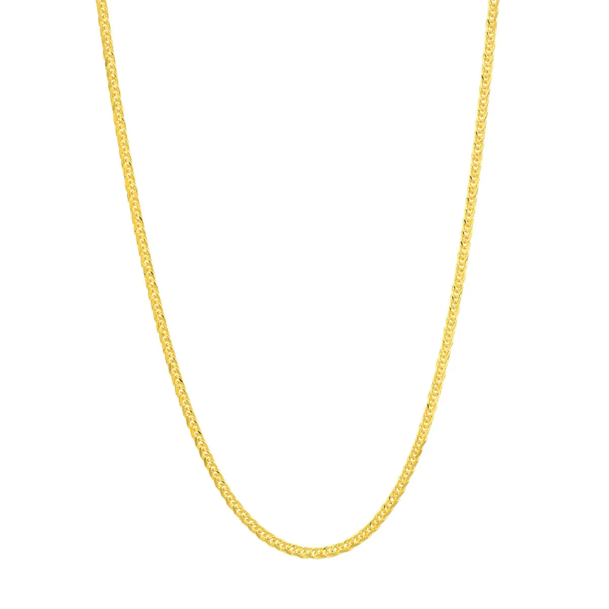 1.25mm Square Wheat Chain with Lobster Lock