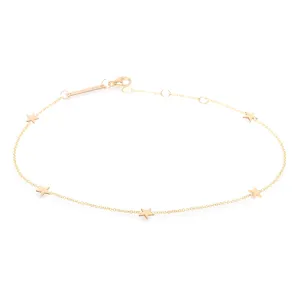 14k 5 Itty Bitty Stars Anklet