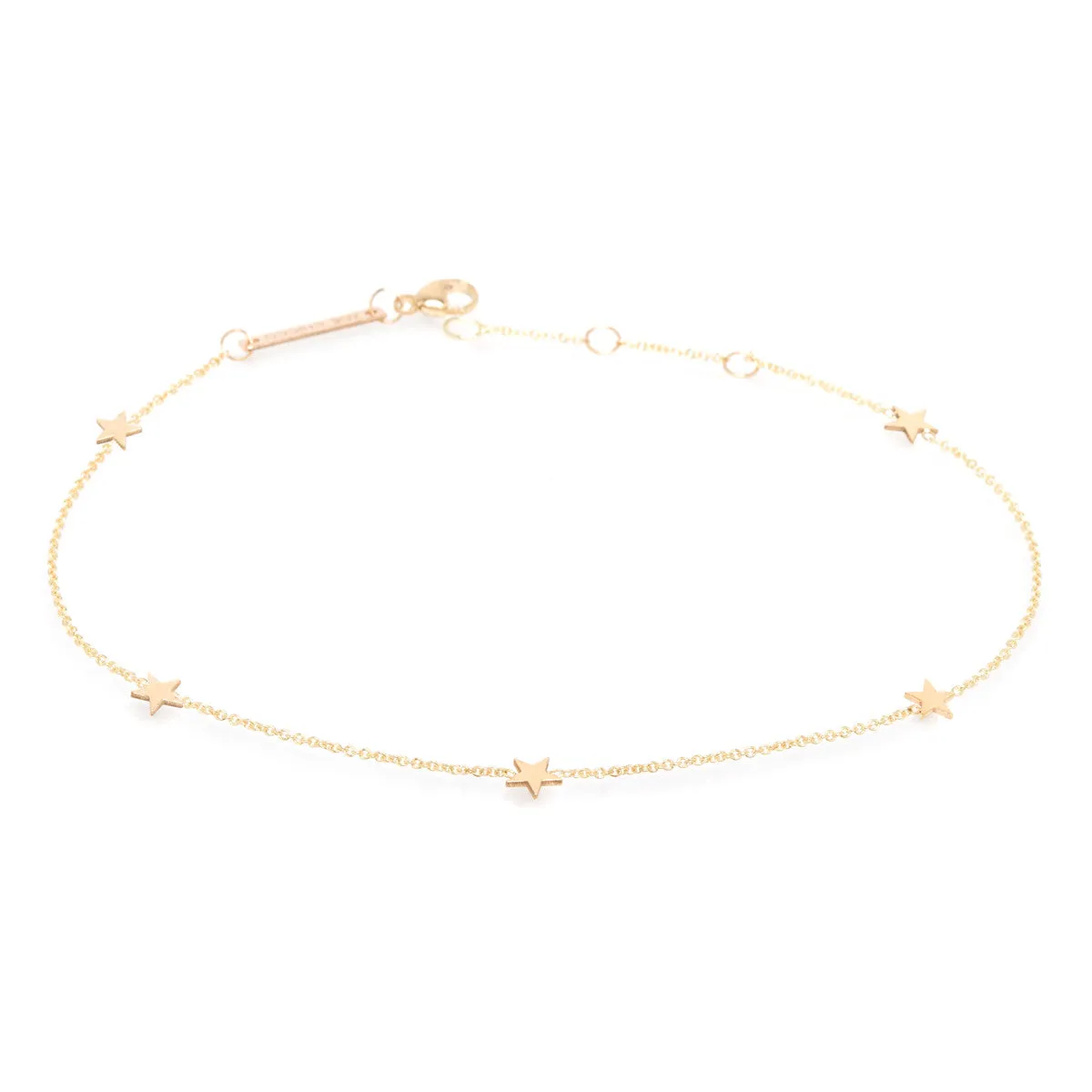 14k 5 Itty Bitty Stars Anklet