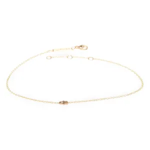 14k Itty Bitty Diamond Hamsa Anklet