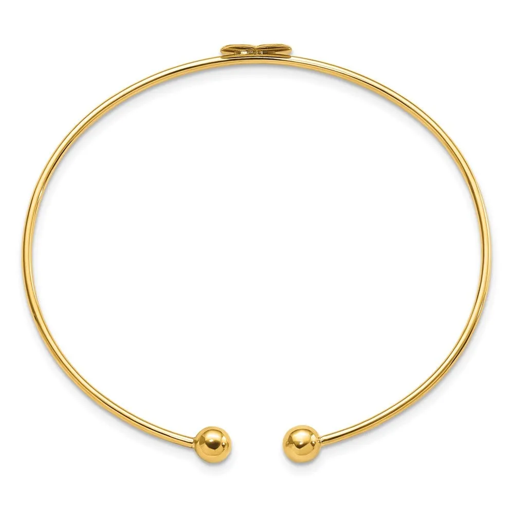 14K Polished Heart Flexible Bangle