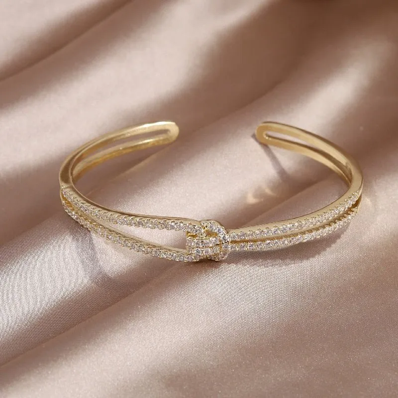 14K Real Gold Plating Knot Bracelet | Womens Jewelry Bracelets