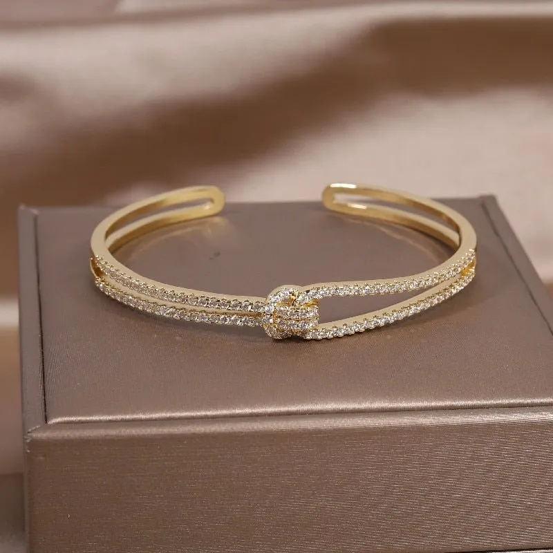 14K Real Gold Plating Knot Bracelet | Womens Jewelry Bracelets