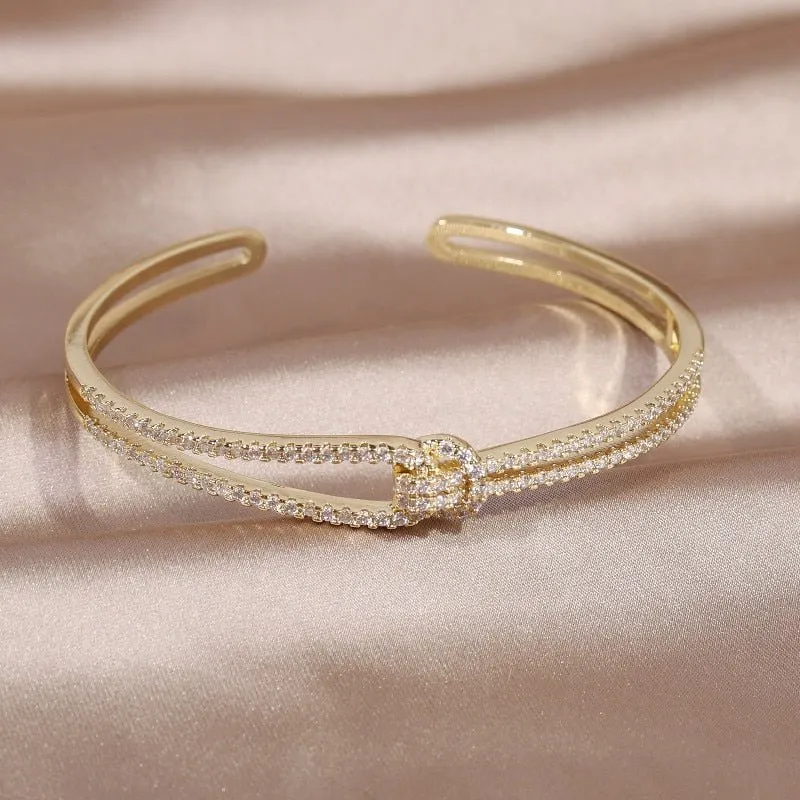 14K Real Gold Plating Knot Bracelet | Womens Jewelry Bracelets