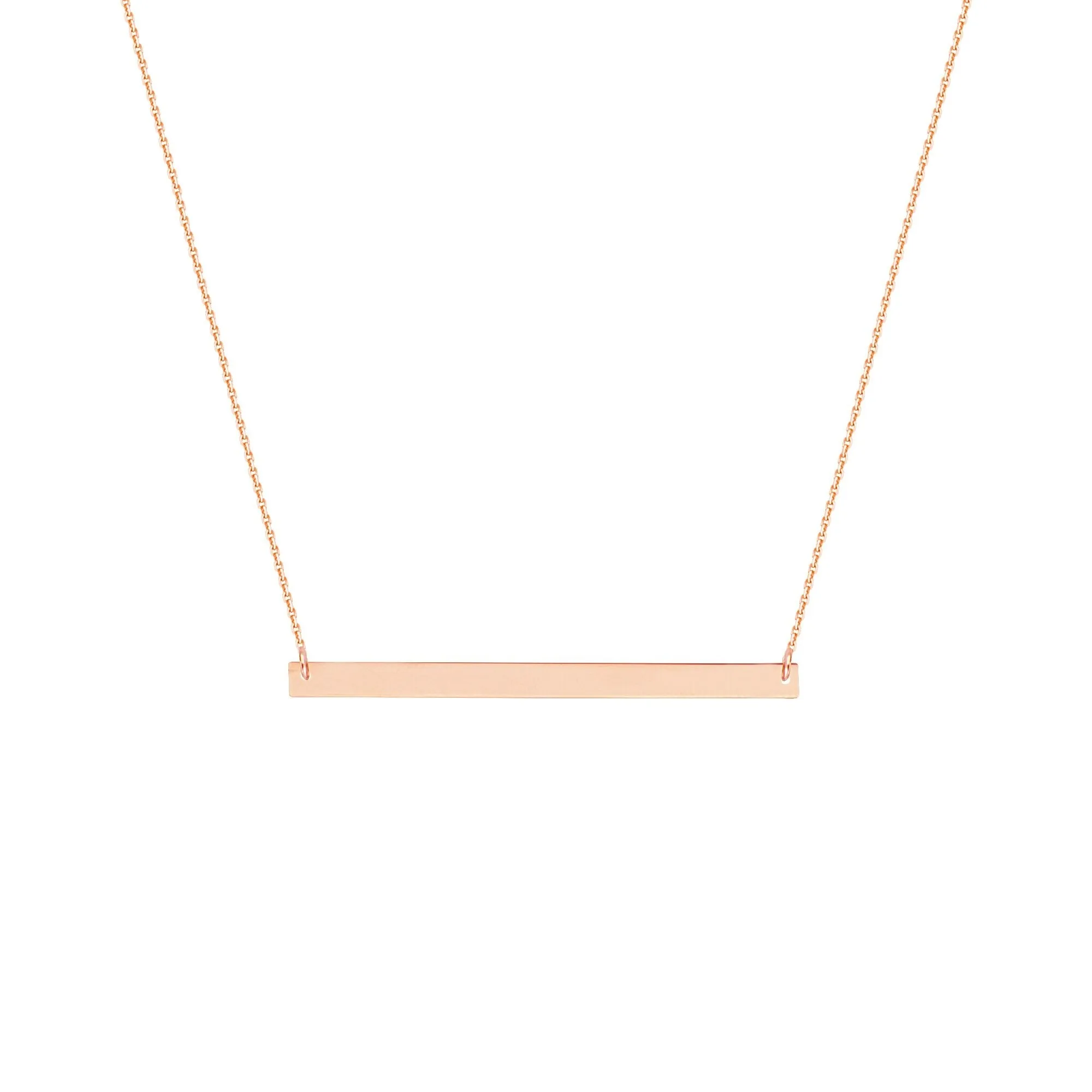 14K Rose Gold Thin Bar Necklace