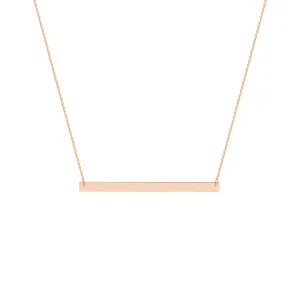 14K Rose Gold Thin Bar Necklace