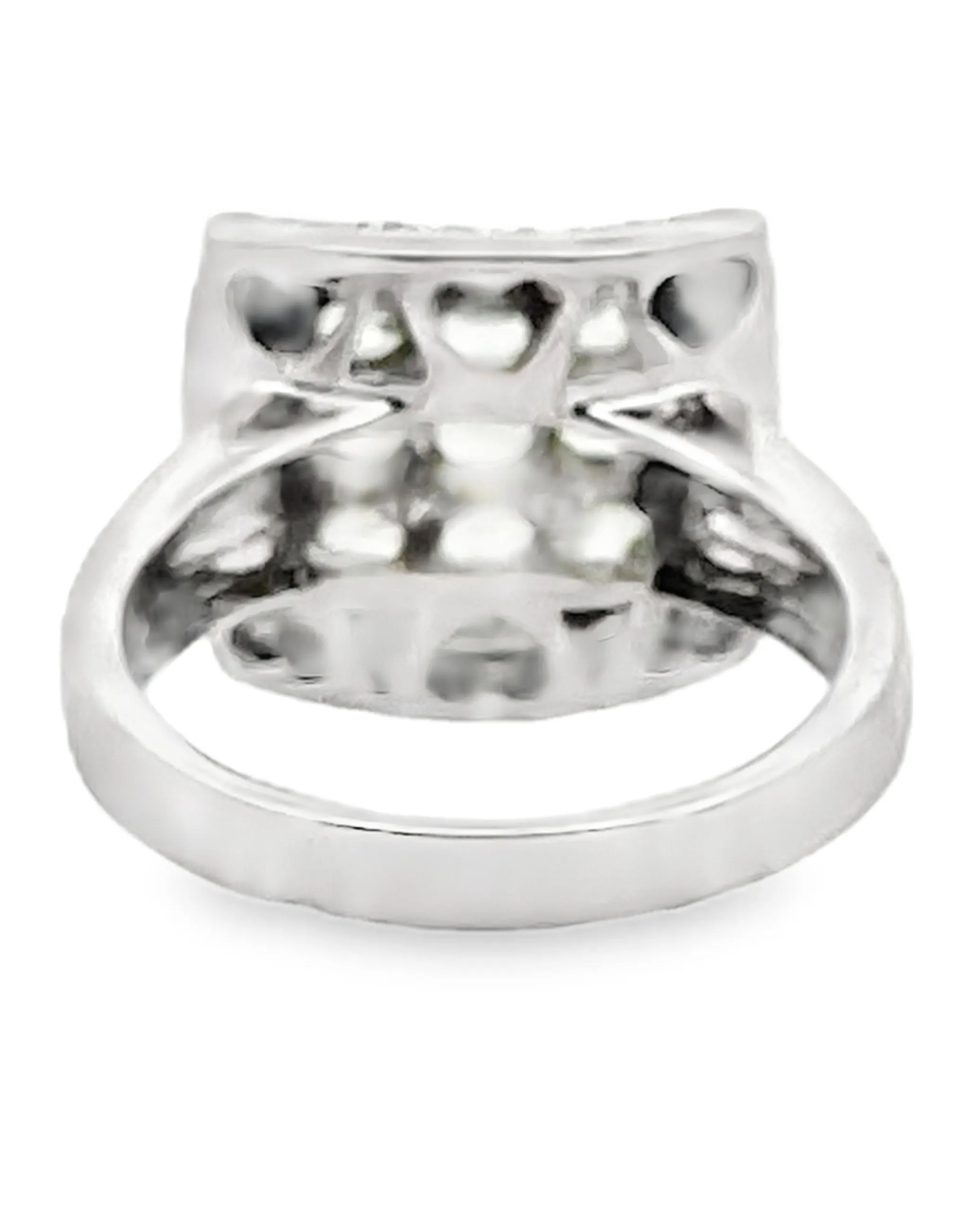 14K White Gold Peridot & Diamond Ring