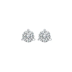 14KT White Gold & Diamond Classic Book Round Stud Earrings  - 1/4 ctw