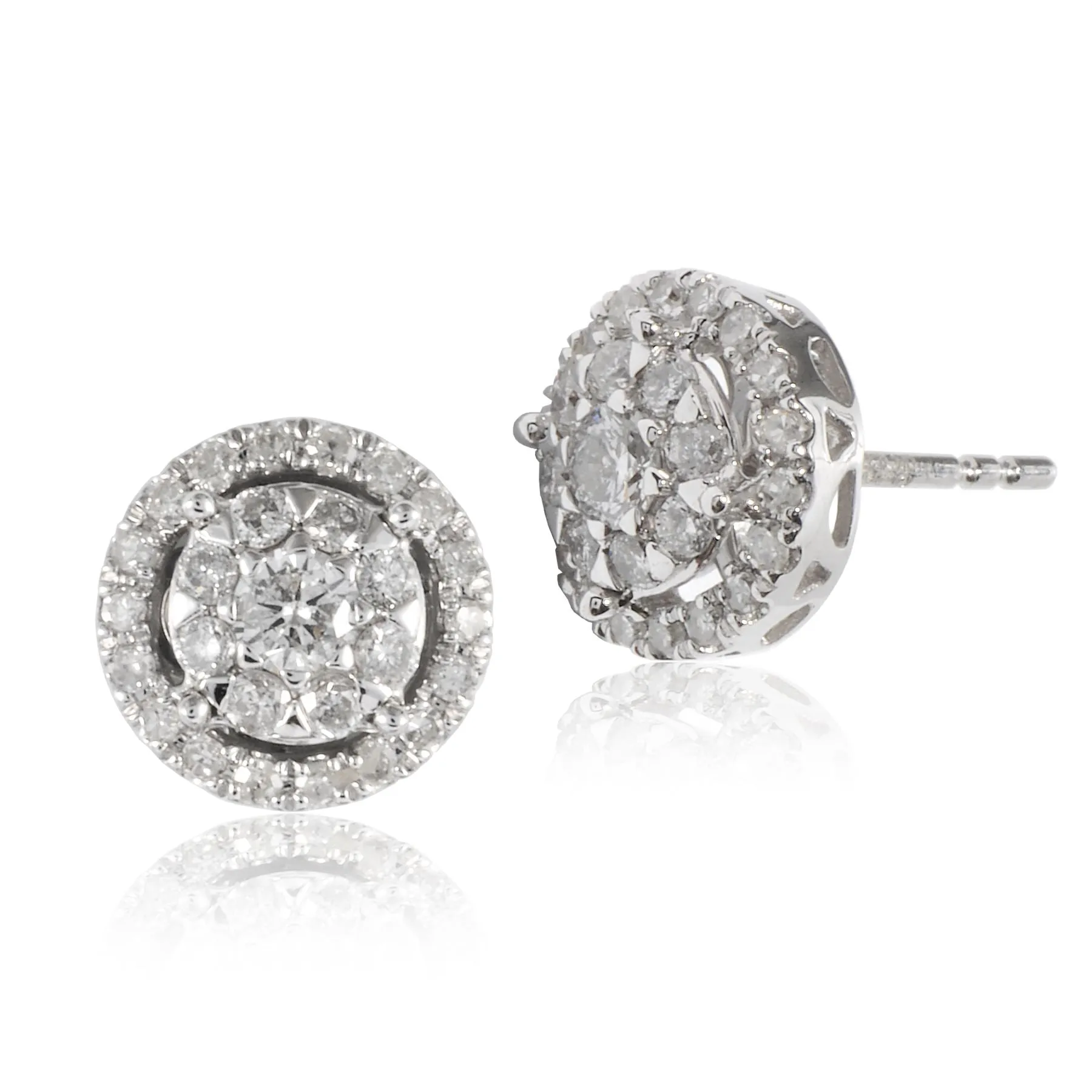 18 karat Weißes Gold Diamant Ohrstecker Ohrringe