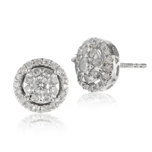 18 karat Weißes Gold Diamant Ohrstecker Ohrringe