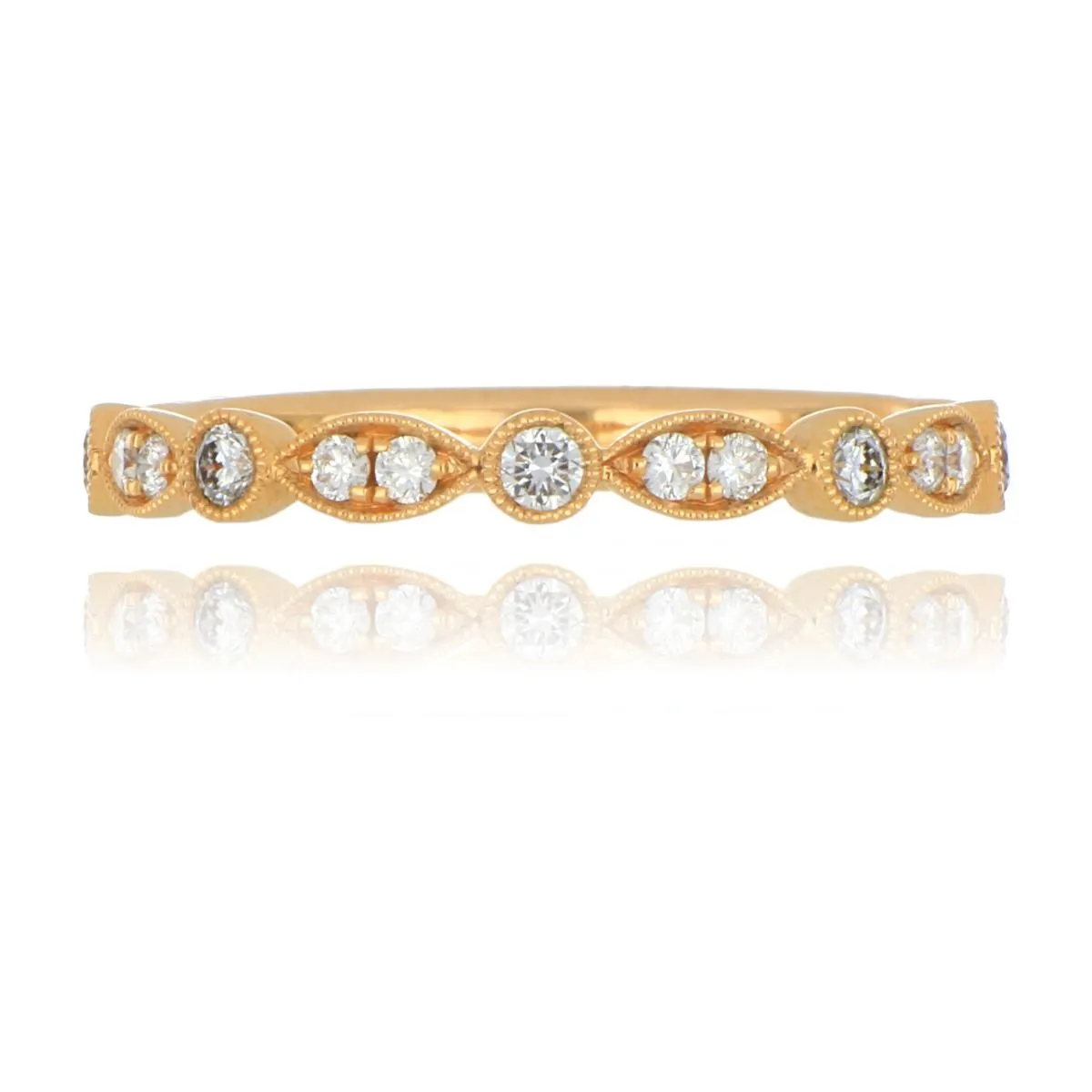 18ct Rose Gold 0.24ct Diamond Fancy Half Eternity Ring