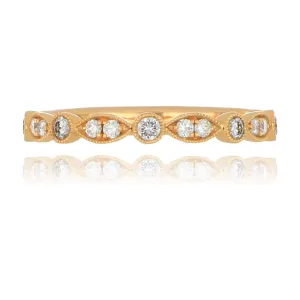 18ct Rose Gold 0.24ct Diamond Fancy Half Eternity Ring
