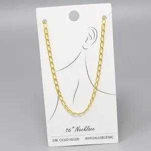 18K Gold Filled Cuban Chain Short Necklace