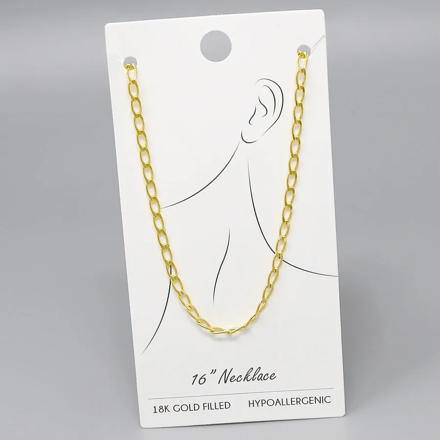 18K Gold Filled Cuban Chain Short Necklace
