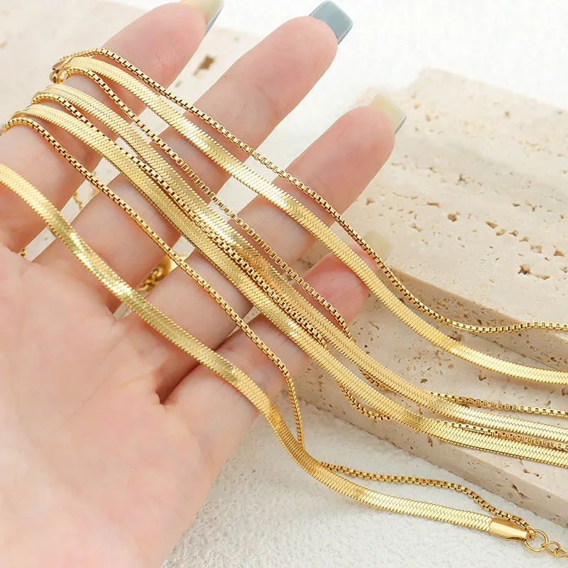 18K gold simple double-layered design anklet