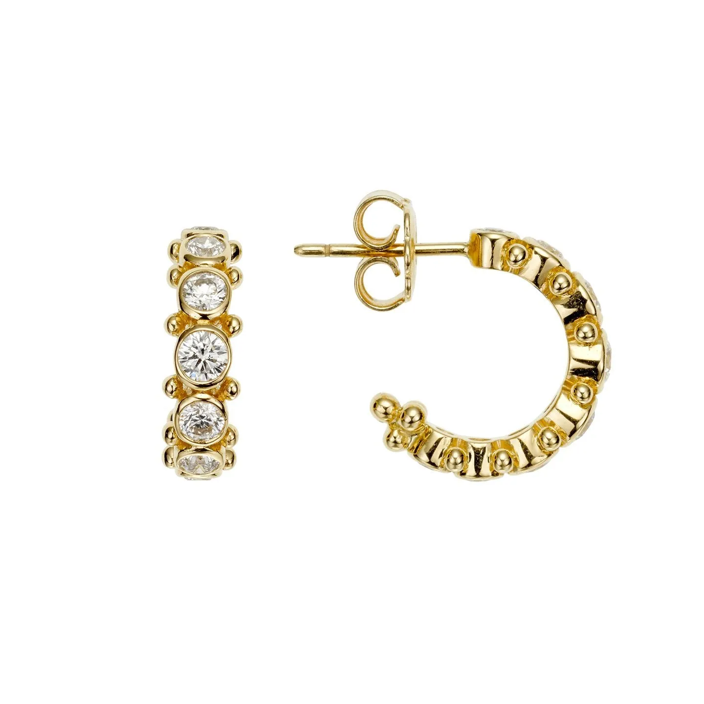 18K Small Eternity Hoop Earrings