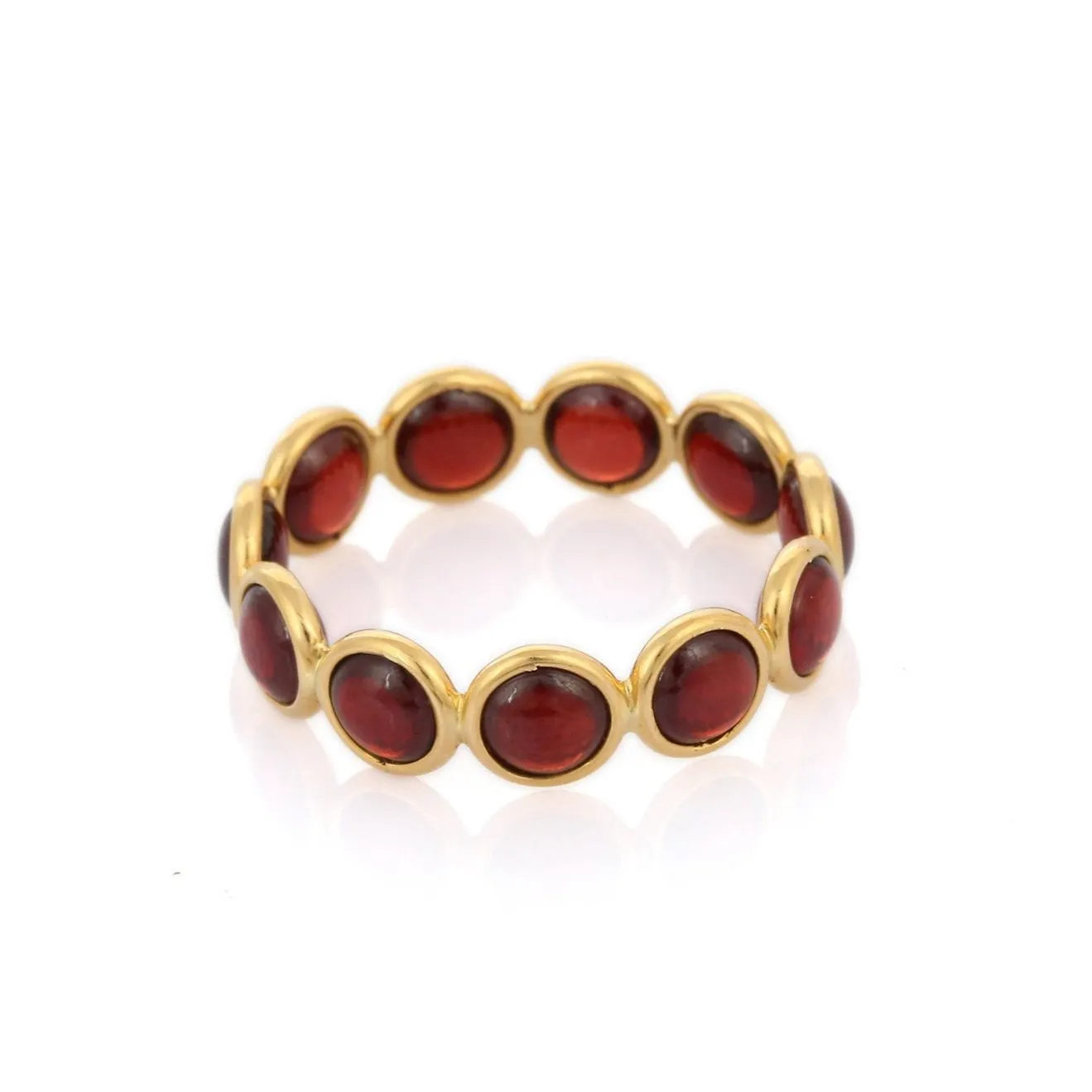 18K Yellow Gold Garnet Eternity Band