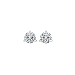 18KT White Gold & Diamond Classic Book Round Stud Earrings  - 1/5 ctw
