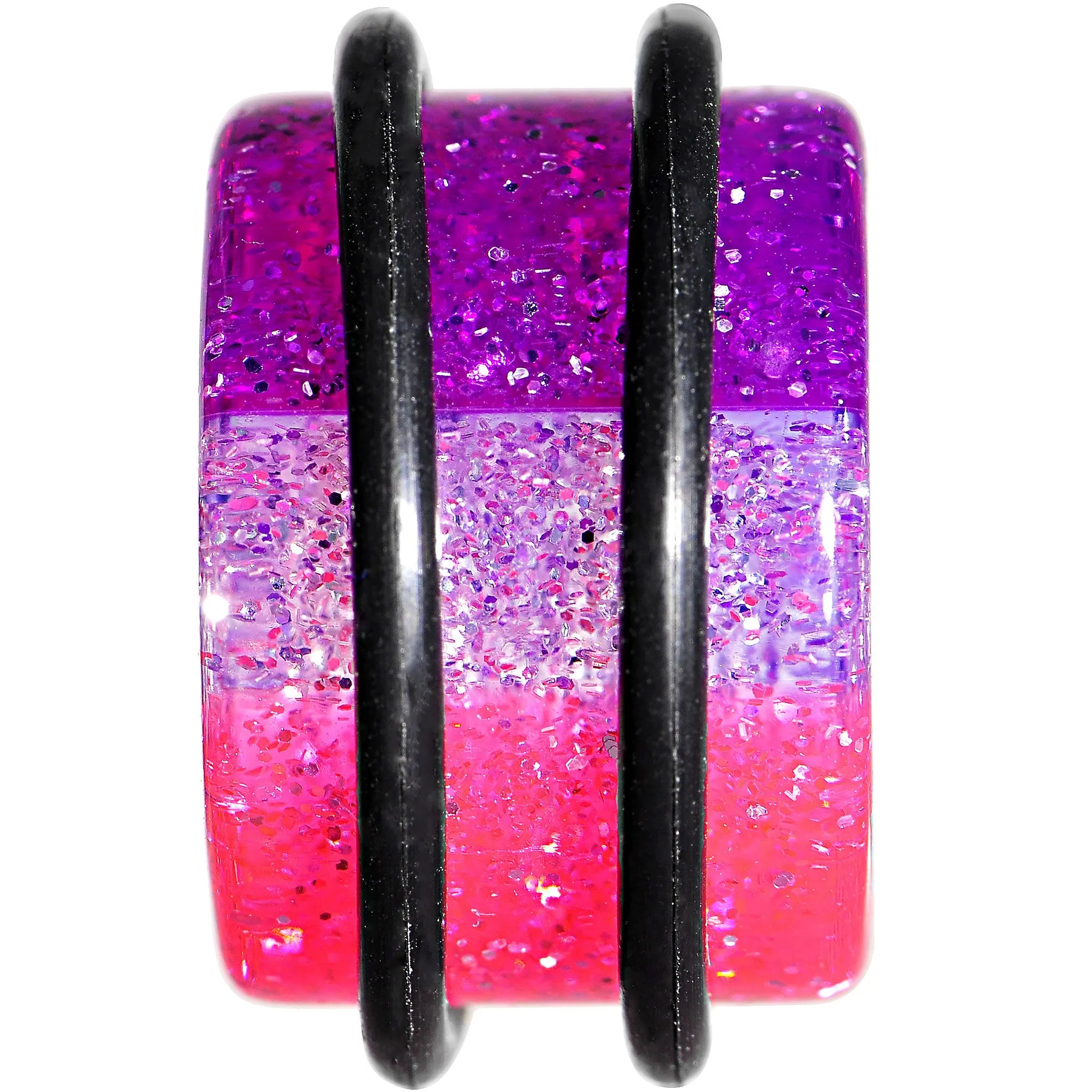 18mm Multi Pink Acrylic Perfectly Rosy Glitter Single Flare Plug