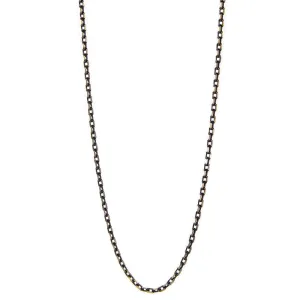 1928 Jewelry Eclipse Black And Gold Single Strand Cable Necklace 16"