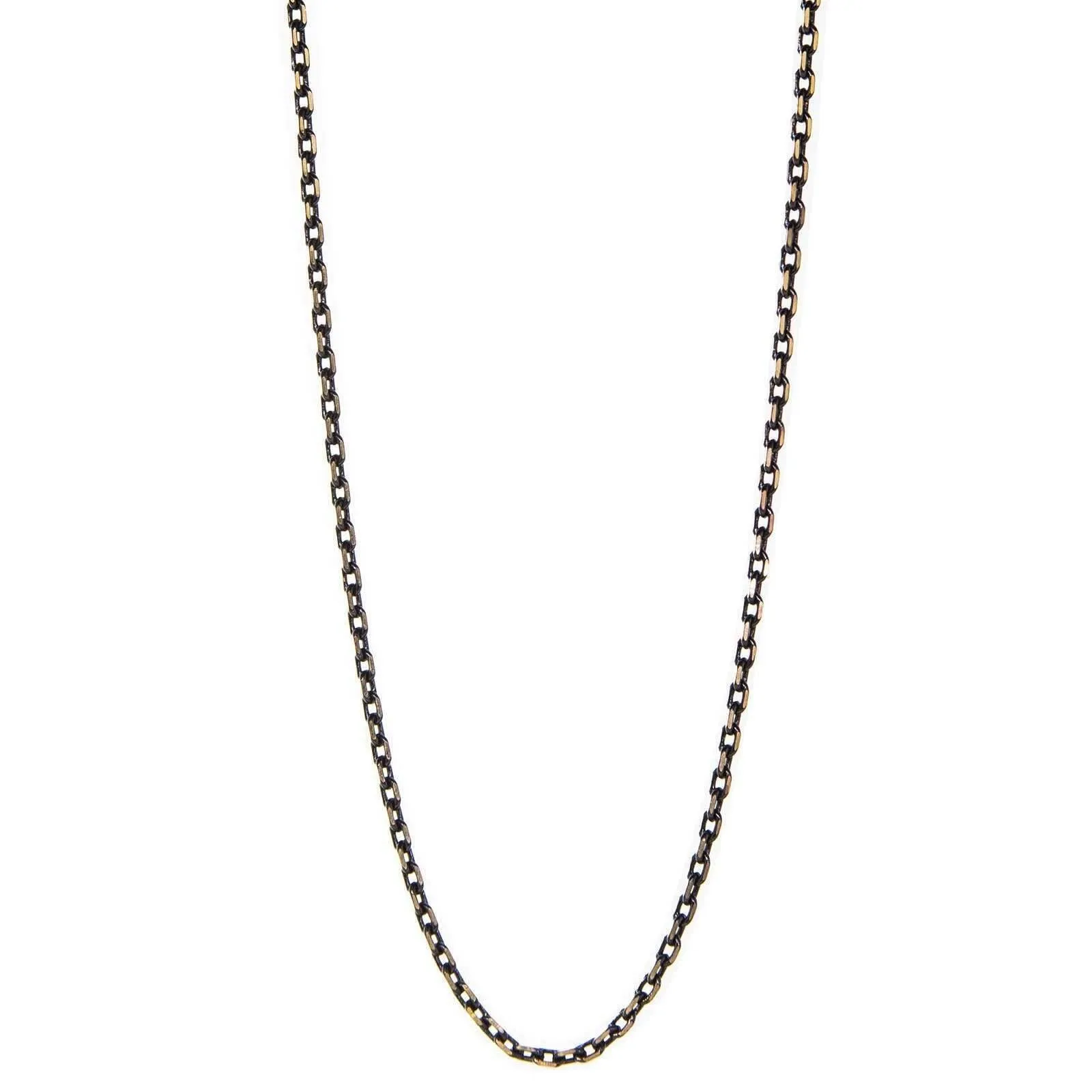 1928 Jewelry Eclipse Black And Gold Single Strand Cable Necklace 16"