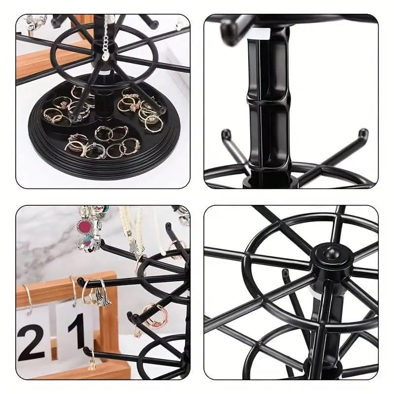 2-Tier Rotating Jewelry Display – Spacious & Stylish