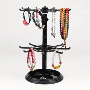2-Tier Rotating Jewelry Display – Spacious & Stylish