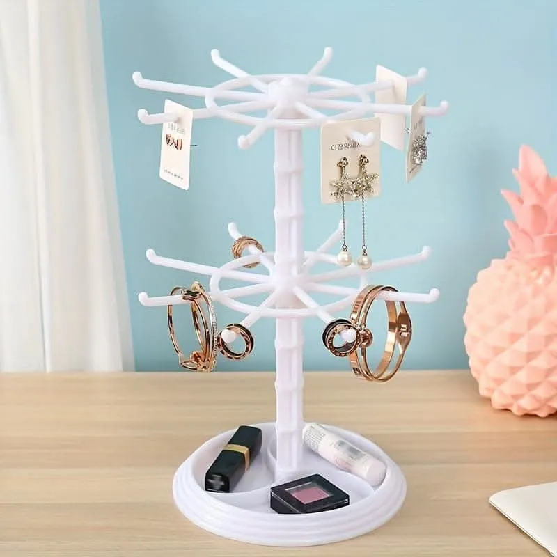 2-Tier Rotating Jewelry Display – Spacious & Stylish