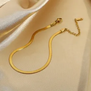 3mm Miami Cuban Chain Snake Chain Anklet Stacked Gold Plated 316l Stainless Steel Anklet Jewelry