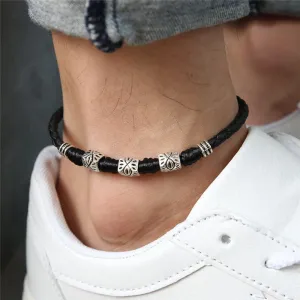 4 Styles Adjustable Handmade Woven Leaf Anklets