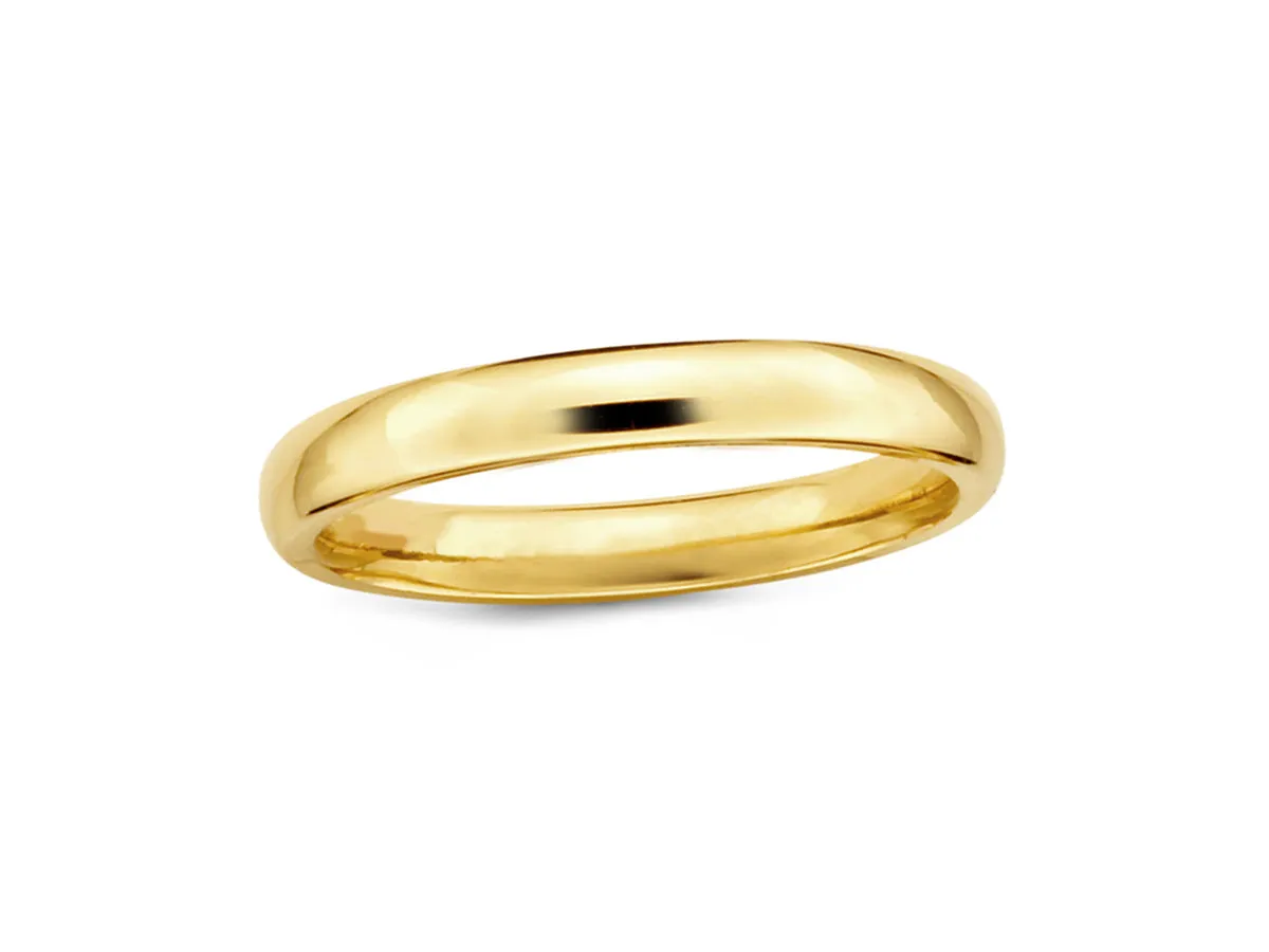 4mm Half Round Yellow Gold Band