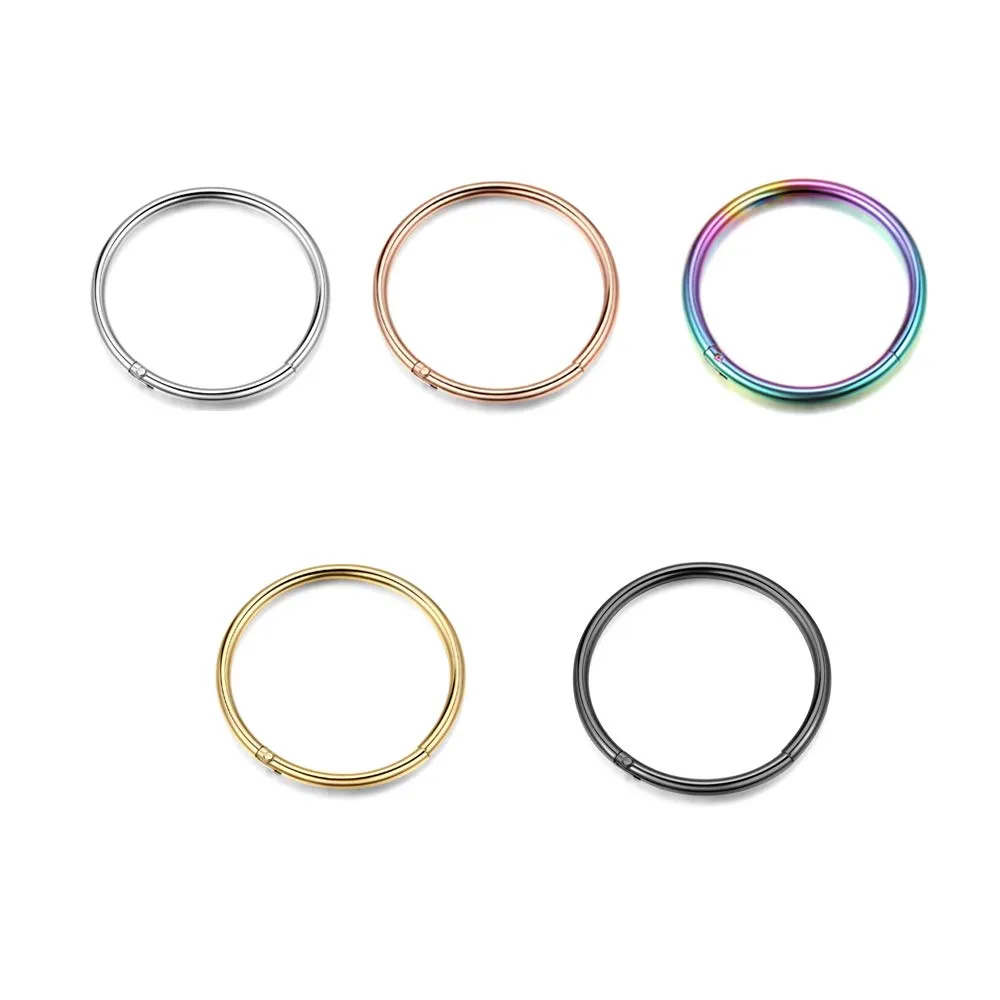 5 Pcs 20G 18G 16G Nose Rings Hoop Set 316L Surgical Steel Earrings Tragus Septum Piercing Cartilage Hoop For Women Men 16g 10mm 5pieces set