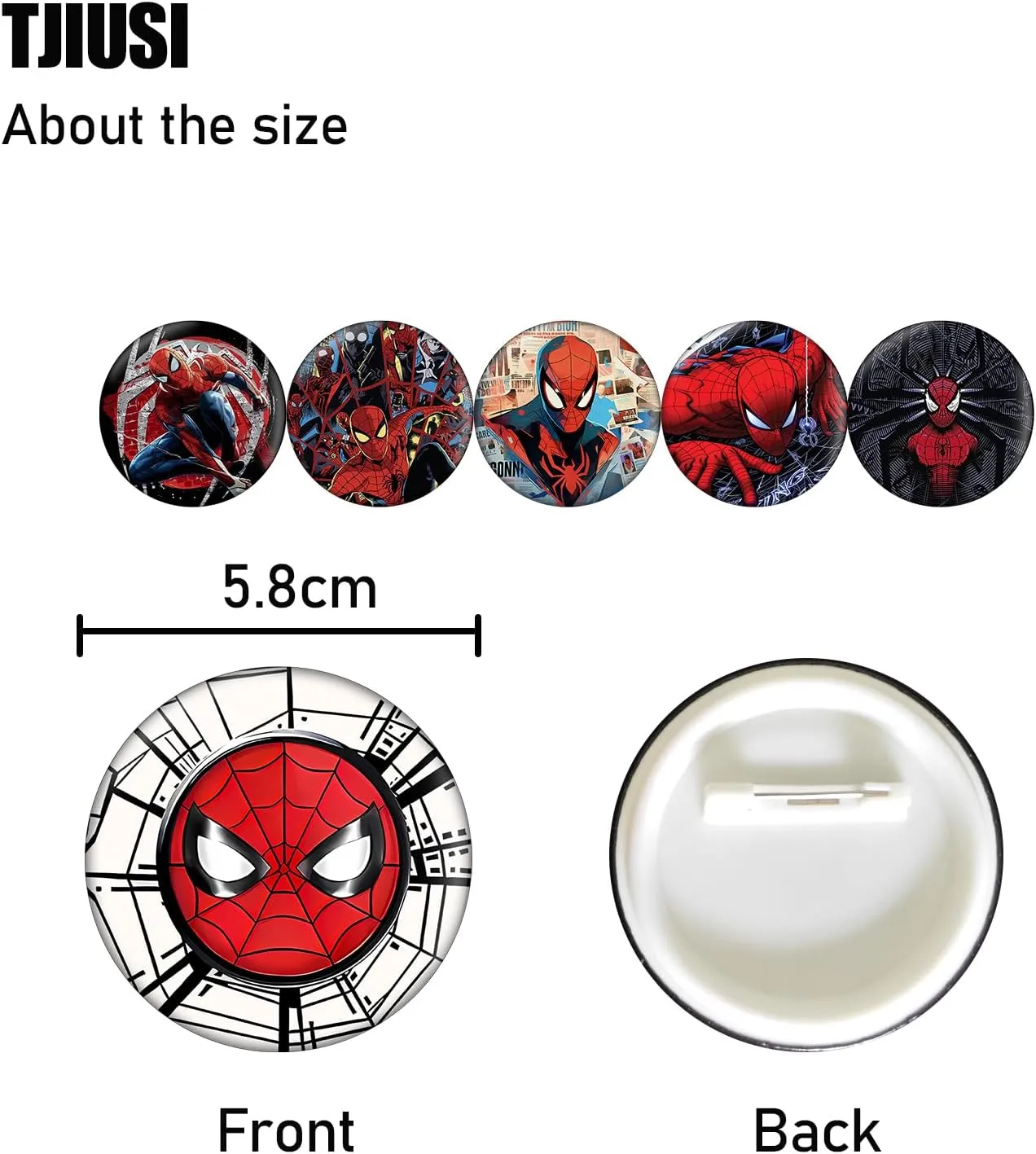 6PCS Cool Anime Button Pins Parents