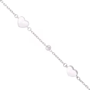 925 Rhodium Plated Quintuple Heart Intricate Link Bracelets