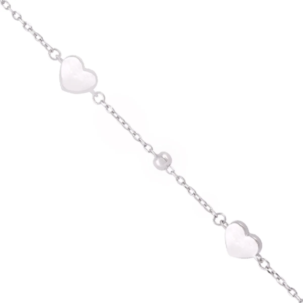 925 Rhodium Plated Quintuple Heart Intricate Link Bracelets