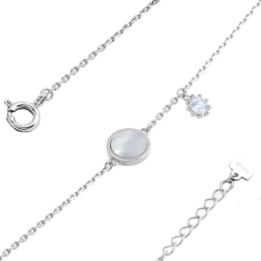 925 Sterling Silver Center Pearl Armlet Bracelet