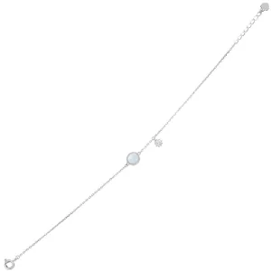 925 Sterling Silver Center Pearl Armlet Bracelet