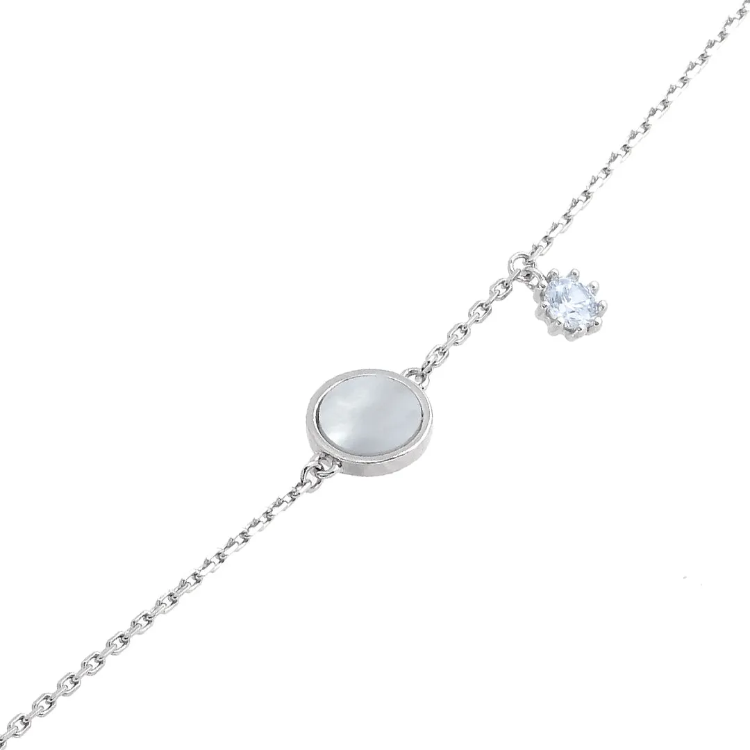 925 Sterling Silver Center Pearl Armlet Bracelet
