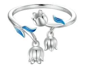 925 Sterling Silver Flower Open Ring