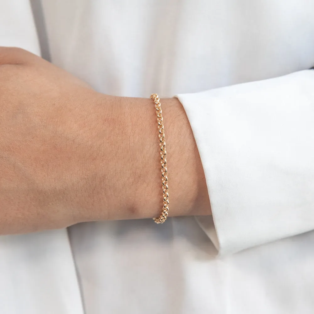 9ct Yellow Gold Belcher 19cm Bracelet