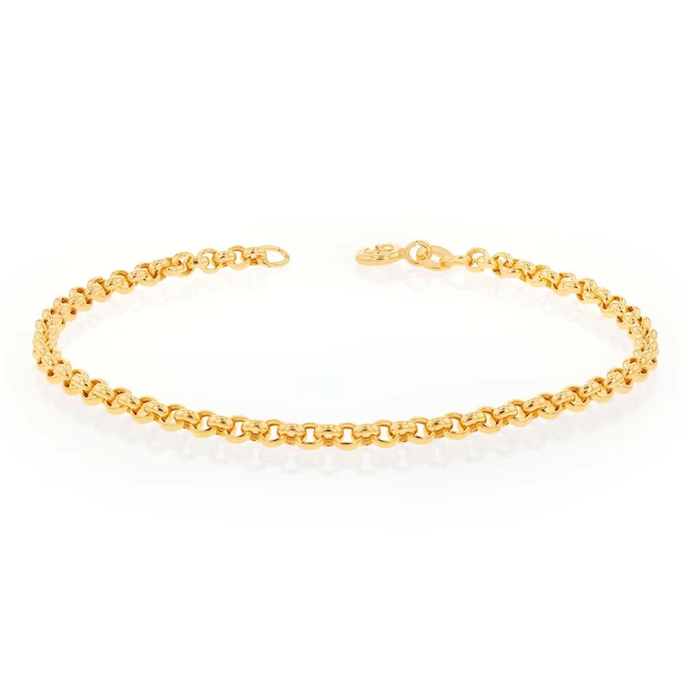 9ct Yellow Gold Belcher 19cm Bracelet