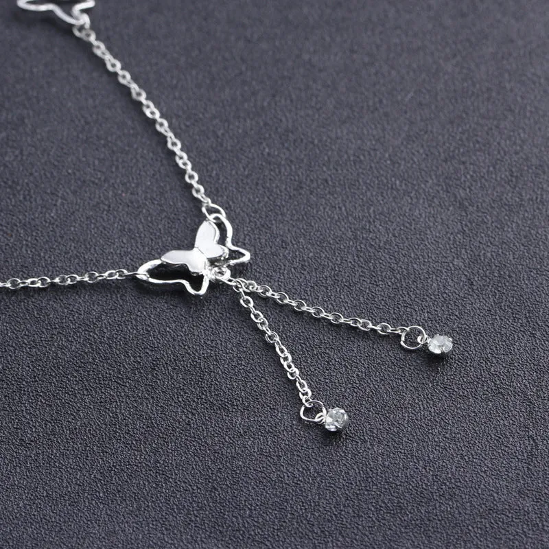 Adjustable Long Butterfly Crystal Ladies Anklet Gift