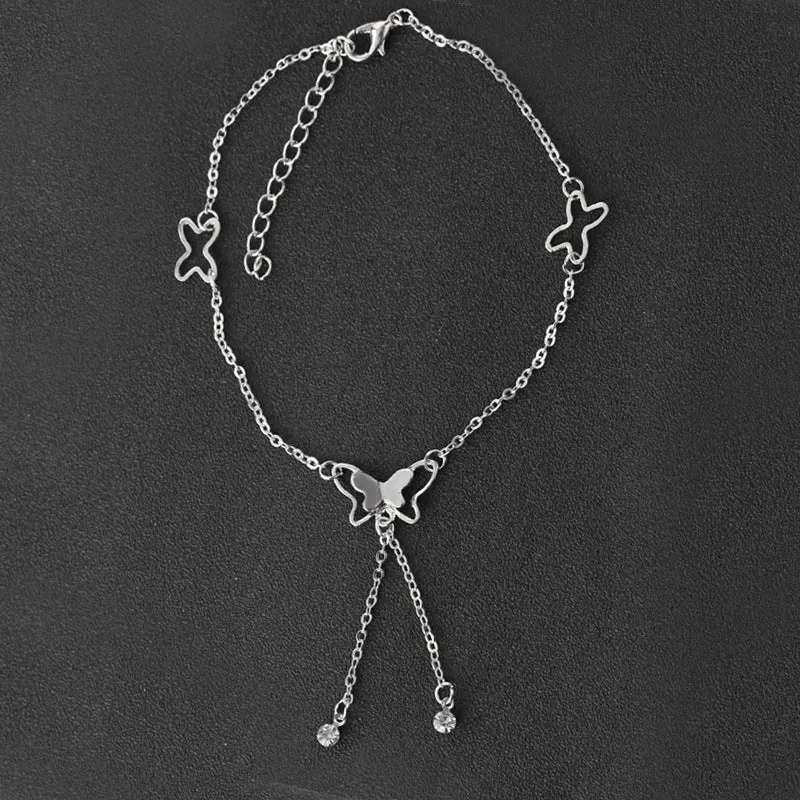 Adjustable Long Butterfly Crystal Ladies Anklet Gift