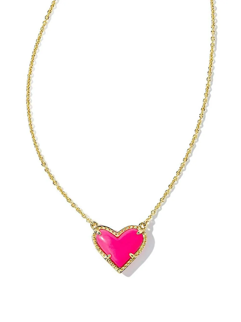 Adjustable Peach Heart Natural Stone Necklace
