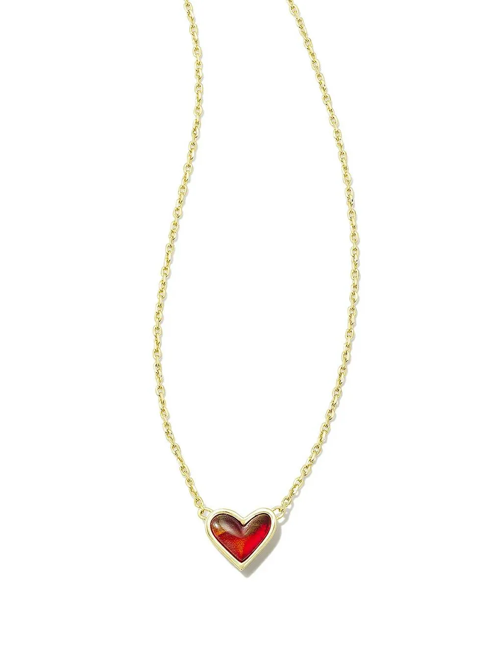 Adjustable Peach Heart Natural Stone Necklace