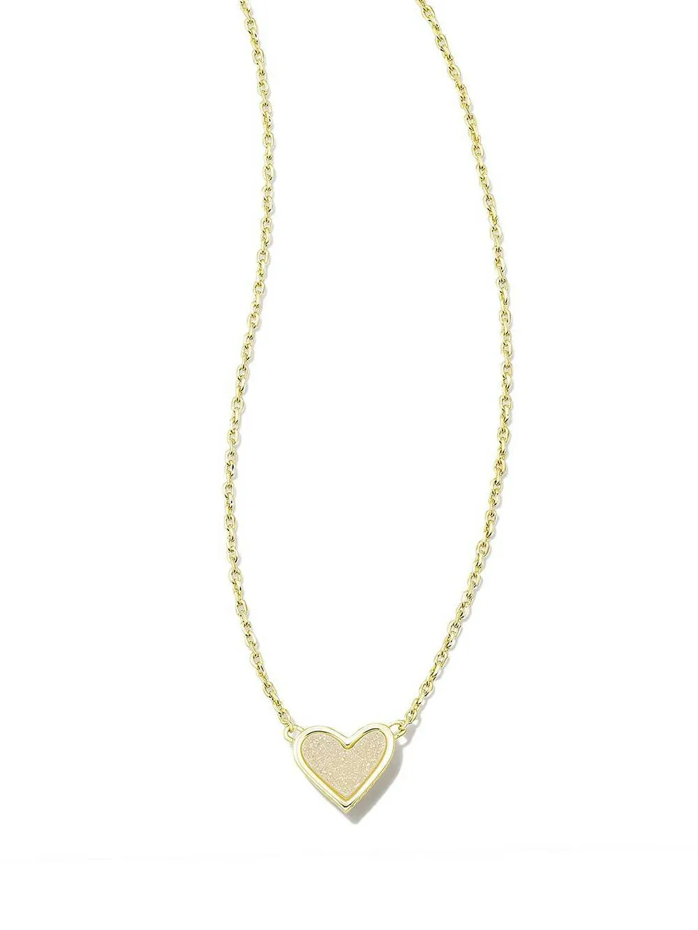 Adjustable Peach Heart Natural Stone Necklace