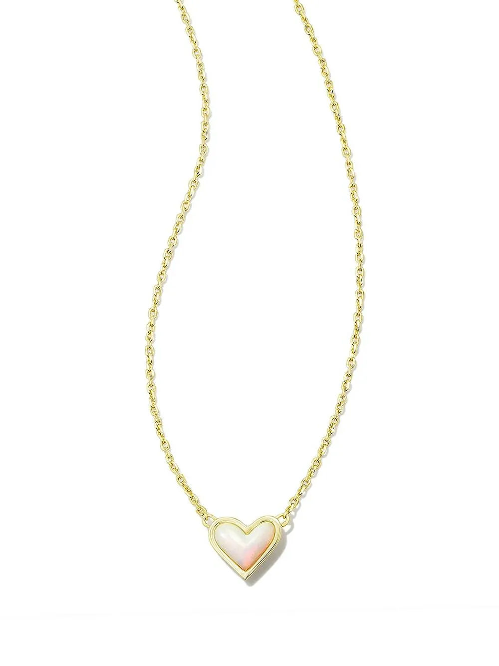 Adjustable Peach Heart Natural Stone Necklace