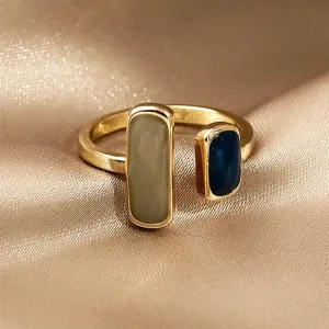 Adjustable Retro Colorful Drip Glaze Women Rings