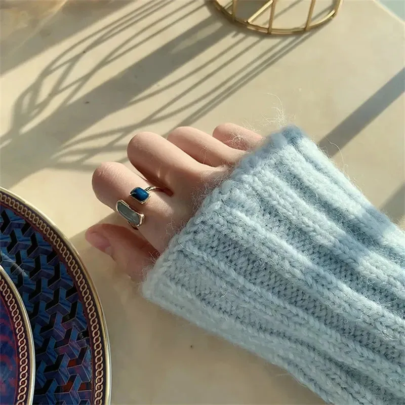 Adjustable Retro Colorful Drip Glaze Women Rings