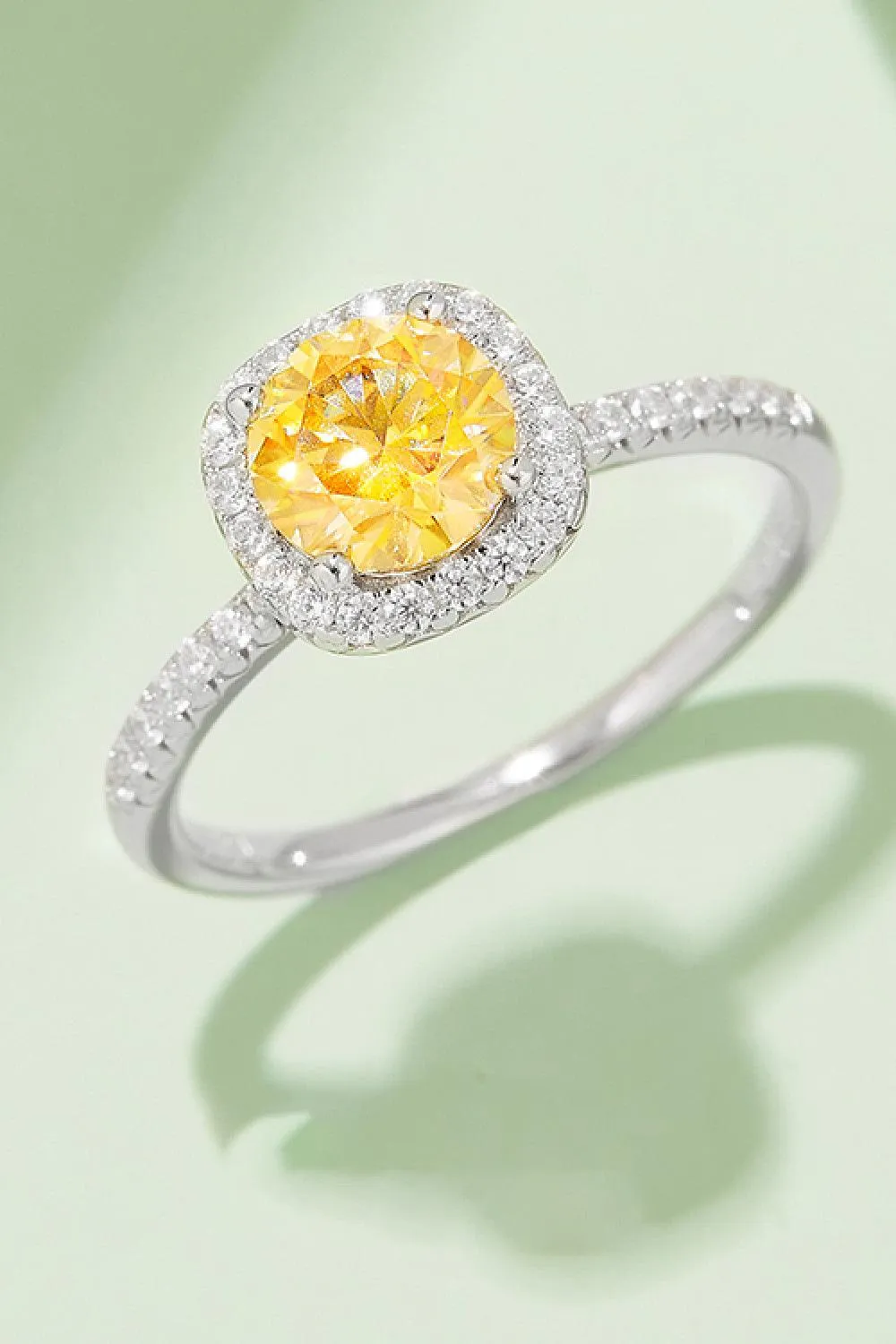 Adored 1 Carat Moissanite 925 Sterling Silver Halo Ring